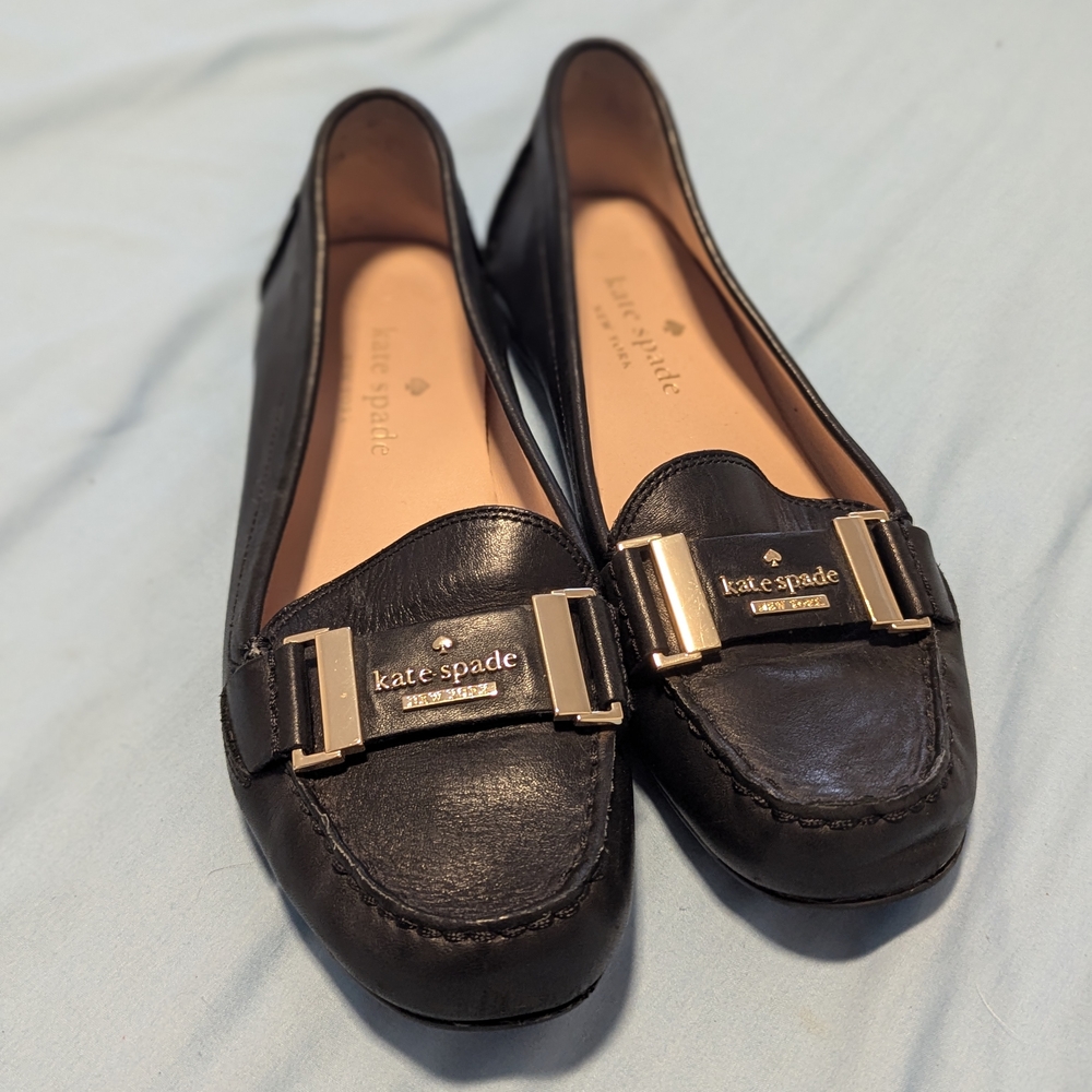 Kate Spade Black Leather Loafers